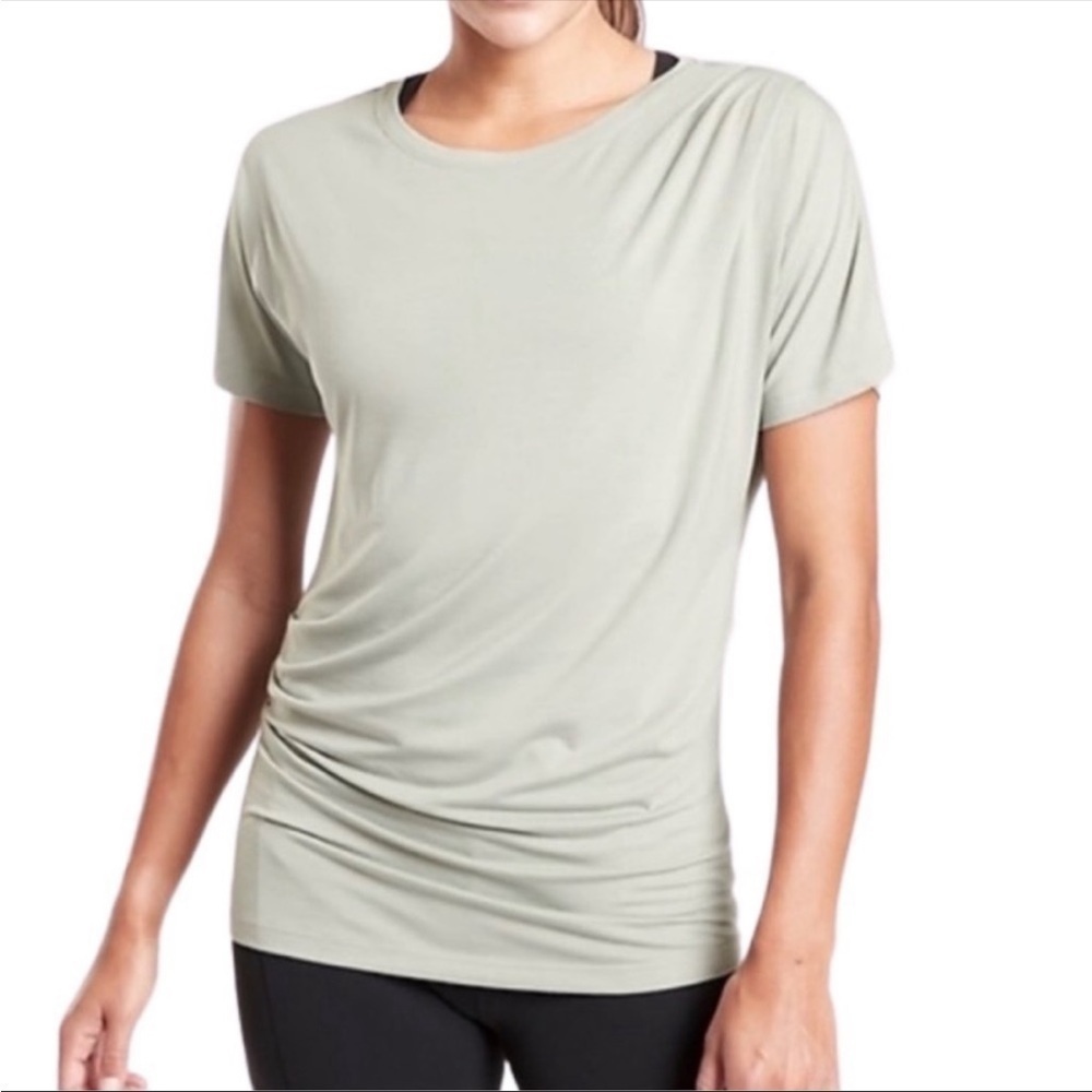 Athleta Essence Pleated Ruched Short Sleeve Tee